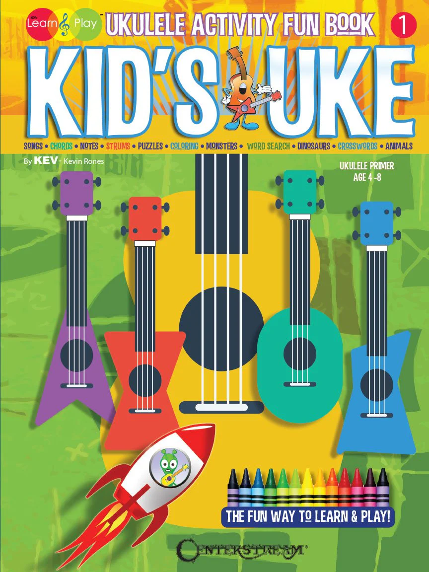 KID'S UKE – UKULELE ACTIVITY FUN BOOK Kev's Learn & Play Series