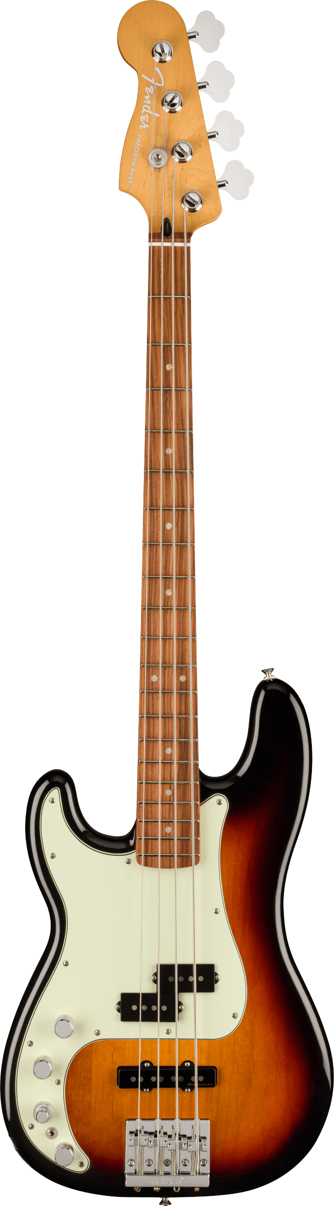 Fender Player Plus Active Precision Bass, Left-Hand, Pau Ferro Fingerboard, 3-Color Sunburst Bass Guitar - See Description