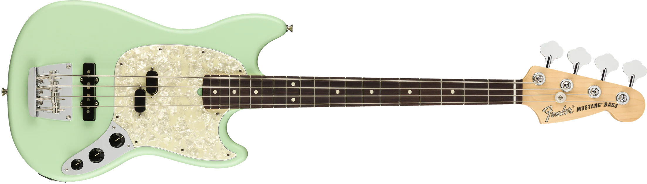 Fender American Performer Mustang Bass Rosewood Fingerboard - Satin Surf Green 0198620357