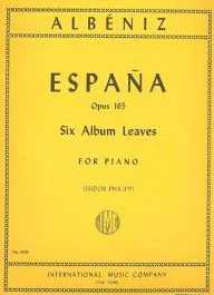 INTERNATIONAL MUSIC ISAAC Albeniz Espana Opus 165 6 Album Leaves For Piano