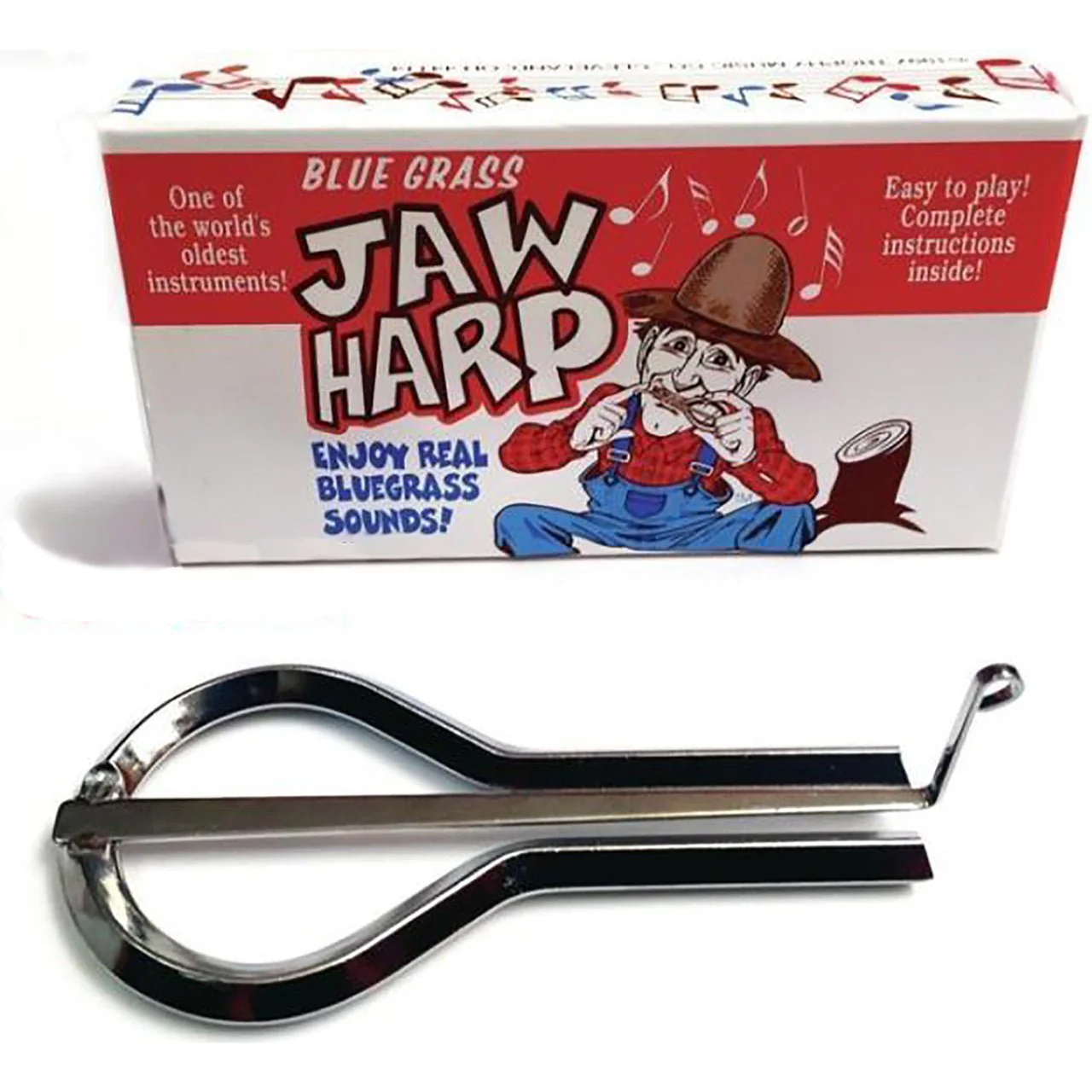 Grover Trophy 8037 Blue Grass Jaw Harp, Nickel Plated - Made in the USA