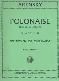 INTERNATIONAL MUSIC ANTON Arensky Polonaise (canon In Octave) Opus 65 No 8 Two Pianos Four Hands