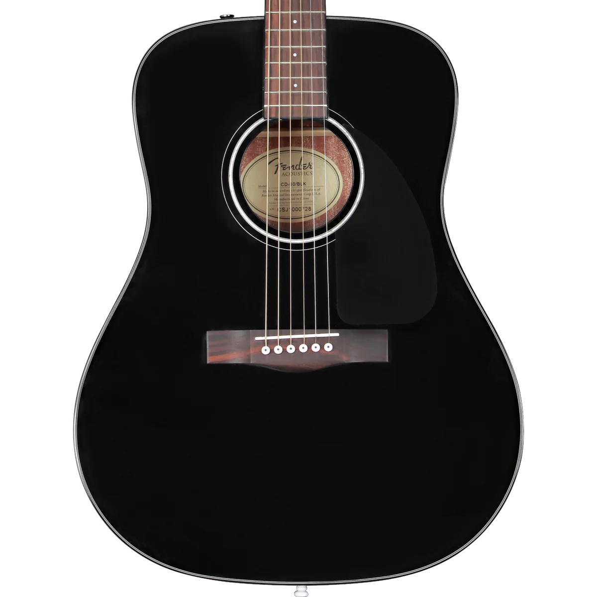 Fender CD-60 Dreadnought V3 Walnut Fingerboard Black Acoustic Guitar With Case