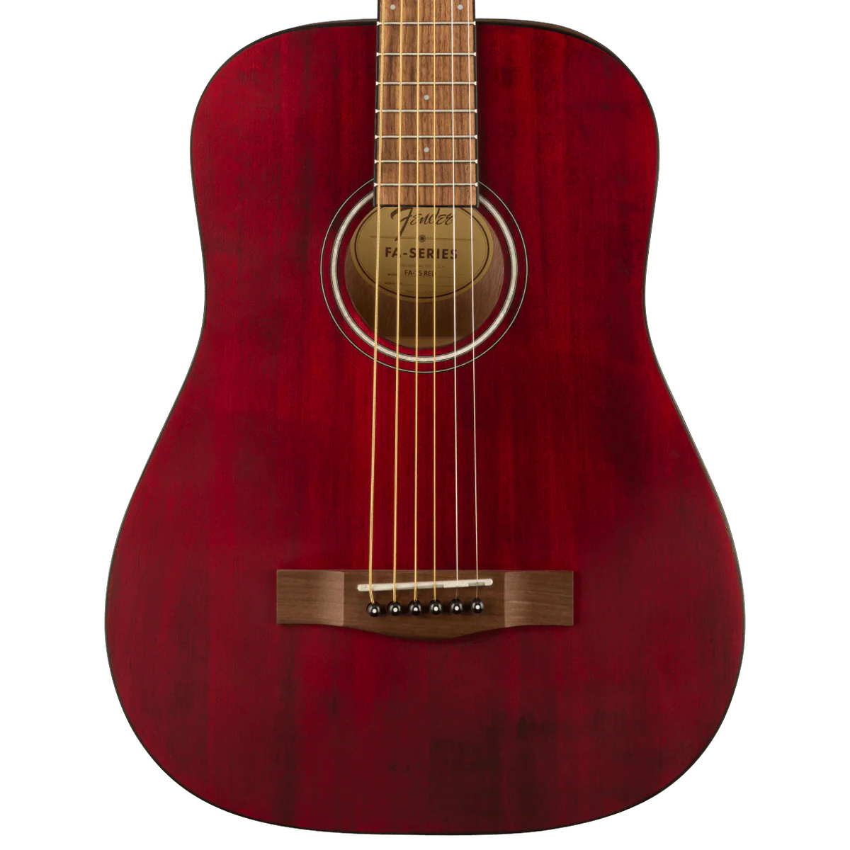 Fender FA-15 3/4 Scale Steel Walnut Fingerboard Red Acoustic Guitar With Gig Bag