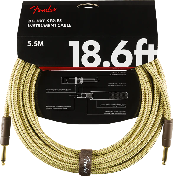 Fender Deluxe 18.6-ft. Instrument Cable Tweed - 990820081