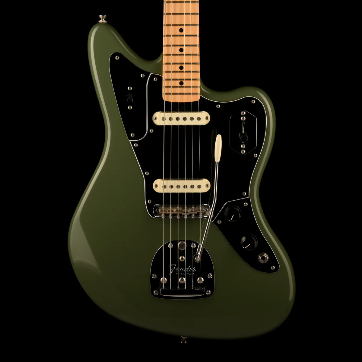 Pre Owned Fender American Professional Jaguar Maple Fingerboard Antique Olive With OHSC