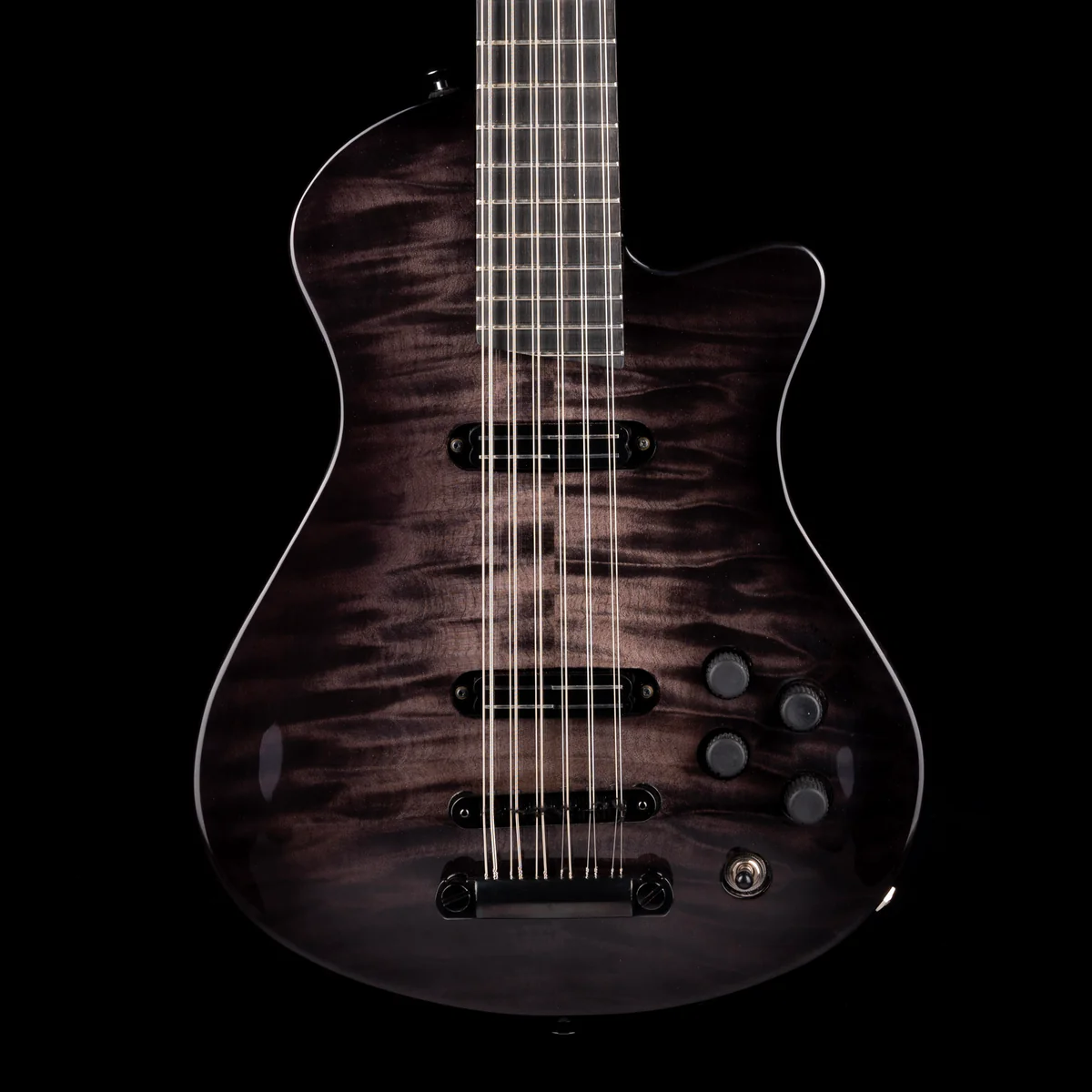 Veillette Swift Archtop 12-String Baritone Slash Specs Trans Black Electric Guitar