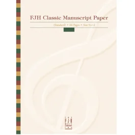 FJH MUSIC COMPANY CLASSIC Manuscript Paper No.3 12-stave 64-page Size 9" X 12" Spiral Bound