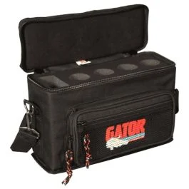 GATOR FRAMEWORKS GM-4 | Padded Bag For 4 Mics | Exterior Pockets For Cables
