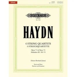 EDITION PETERS HAYDN 6 String Quartets Opus 71 & Opus 74 Hob Iii:69-74 Score & Parts