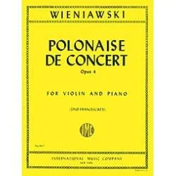 INTERNATIONAL MUSIC WIENIAWSKI Polonaise De Concert Op 4 For Violin & Piano Edited Francescatti