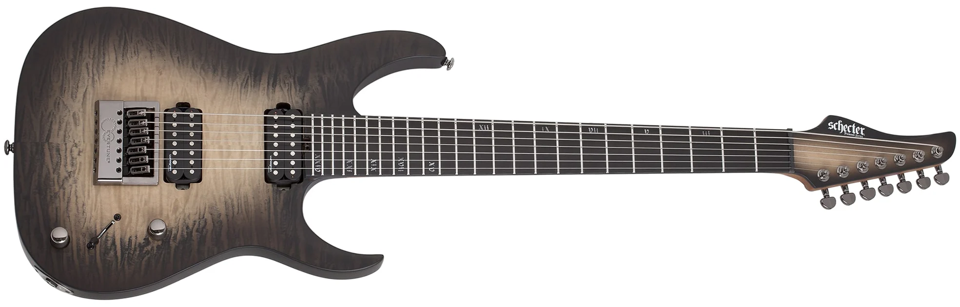 Schecter Banshee Mach 7 Evertune 7 String Electric Guitar Ember Burst 1427-SHC