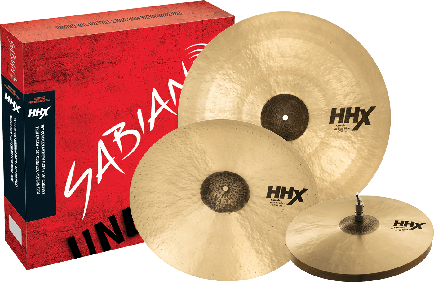 SABIAN 15005XCN HHX Complex Performance 3-Pack Cymbal Package Made In Canada