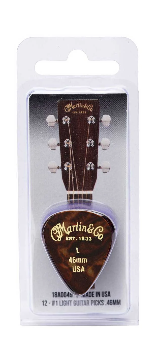 Martin Faux Tortoise Standard Martin Pick 0.46mm Light Pack of 12