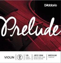 D'ADDARIO PRELUDE Single 1/8 Violin String - D-nickel - Medium Tension