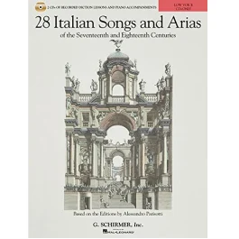 G SCHIRMER 28 Italian Songs & Arias Of The 17th & 18th Centuries Low Voice Cd Only