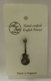 THE MUSIC GIFTS CO. HAND-CRAFTED English Pewter Electric Gibson Guitar Pin