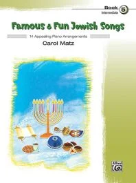 ALFRED FAMOUS & Fun Jewish Songs Book 5 For Piano Solo Intermediate Level