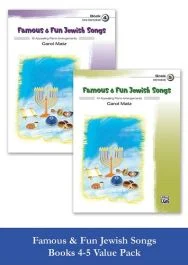 ALFRED FAMOUS & Fun Jewish Songs Books 4 - 5 Value Pack For Piano Solos