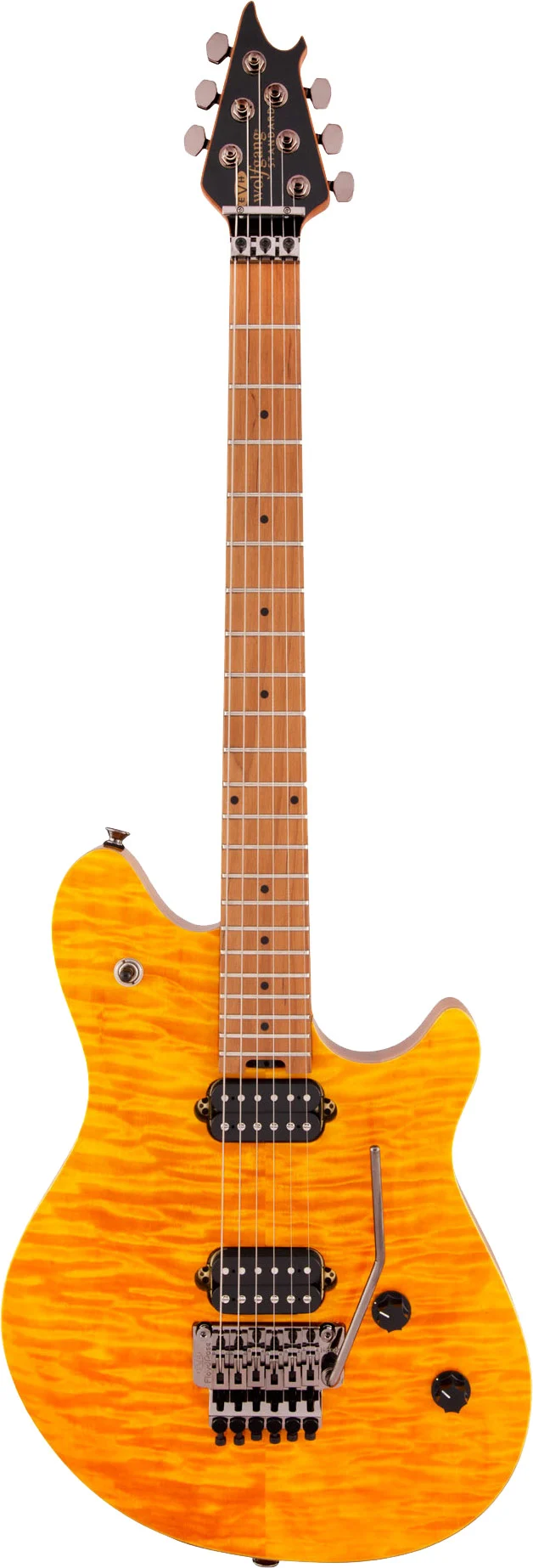 EVH Wolfgang Standard Quilt Trans Amber Roasted Maple Fingerboard