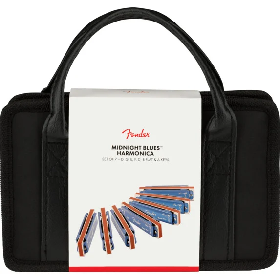 Fender Midnight Blues Harmonica, Set Of 7 With Case, C, D, E, F, G, A & B Flat Keys