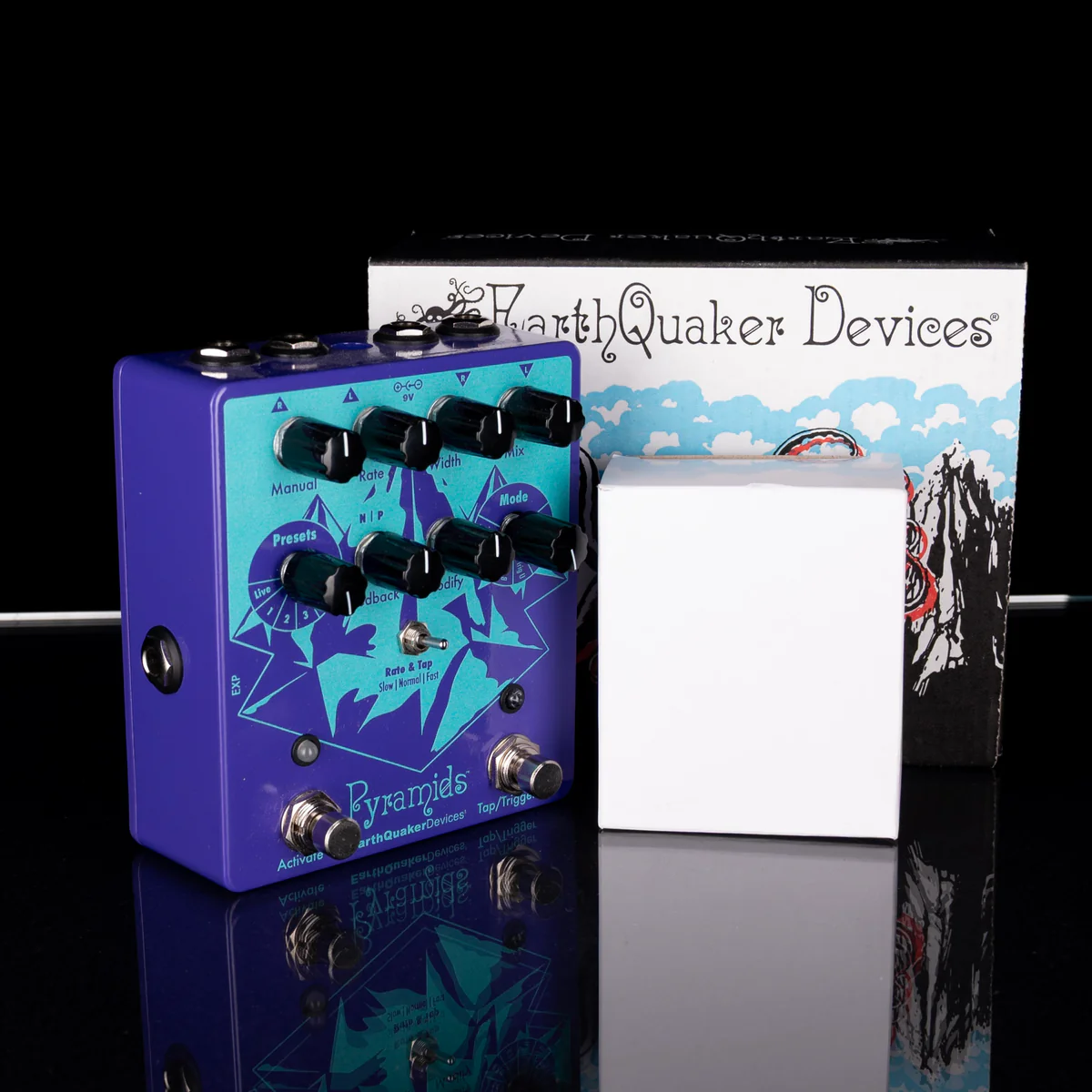 Used EarthQuaker Devices Pyramids Stereo Flanger Guitar Pedal With Box