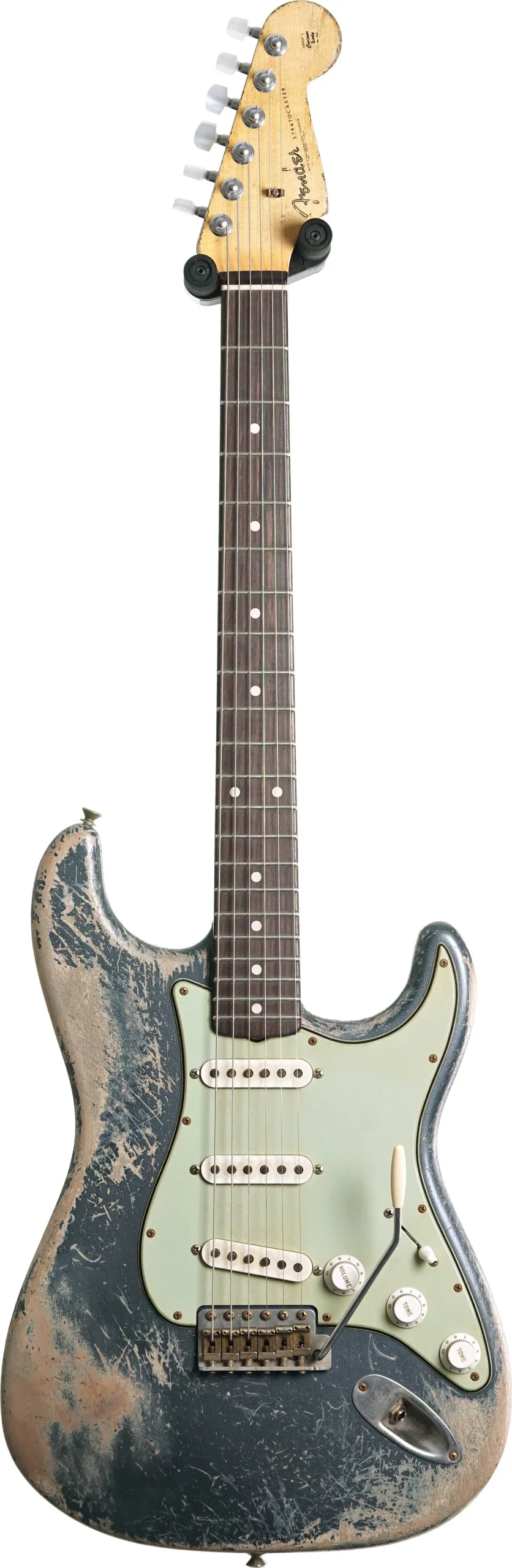 Fender Custom Shop 61 Stratocaster Heavy Relic Charcoal Frost Metallic over Desert Sand Master Built by Dennis Galuszka #R134652