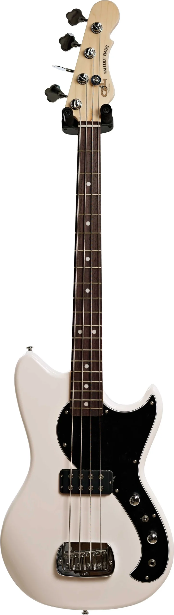 G&L Tribute Fallout Short Scale Bass Olympic White Rosewood Fingerboard