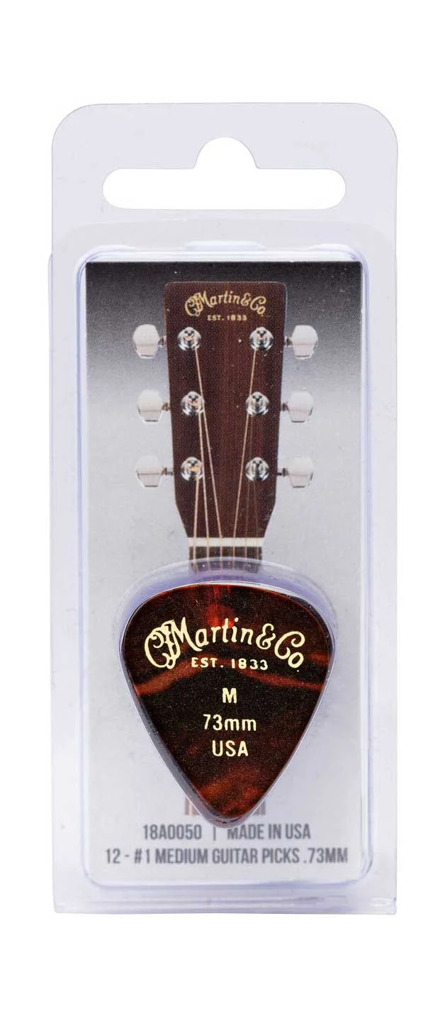 Martin Faux Tortoise Standard Martin Pick 0.73mm Medium Pack of 12