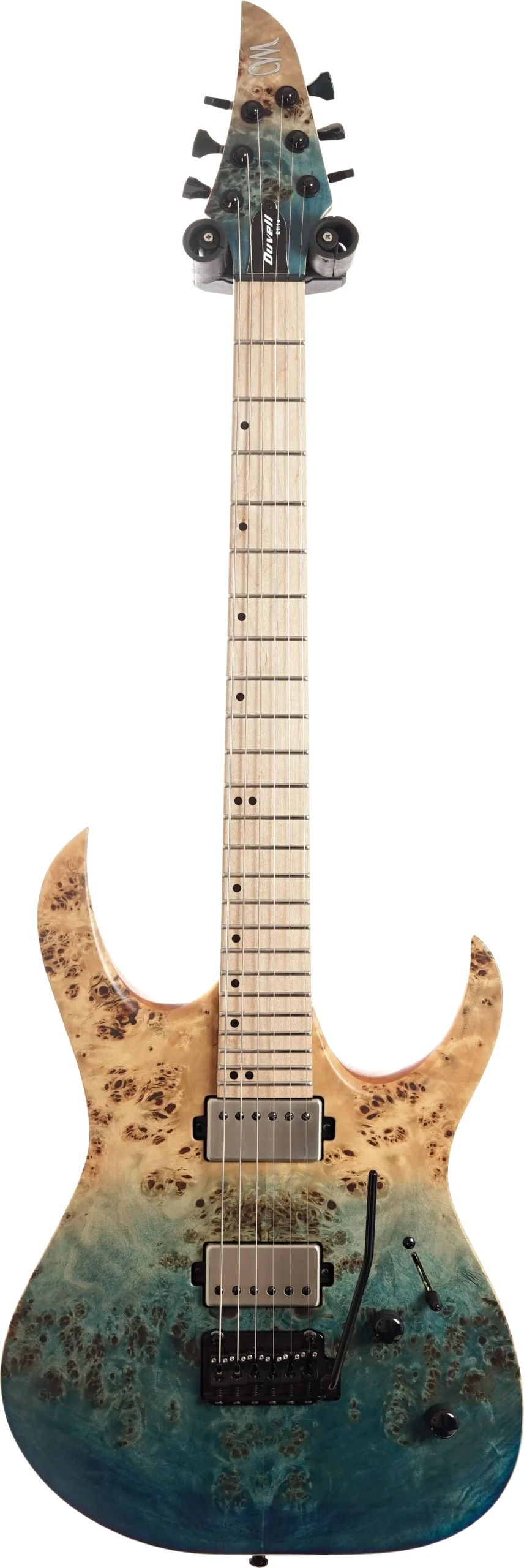 Mayones Duvell Elite V24 6 Eye Poplar/Mahogany Khaya Trans Aquamarine Horizon Satin #DF2310564