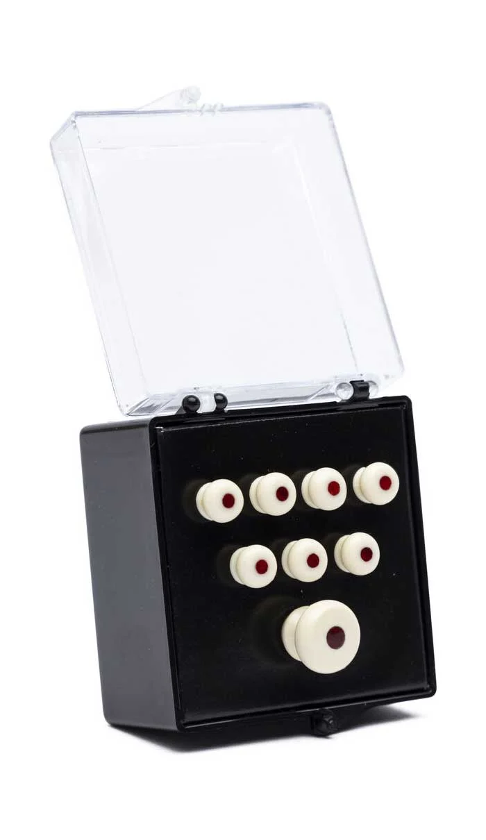 Martin Bridge Pins Set of 8 White/Faux Tortoise Inlaid
