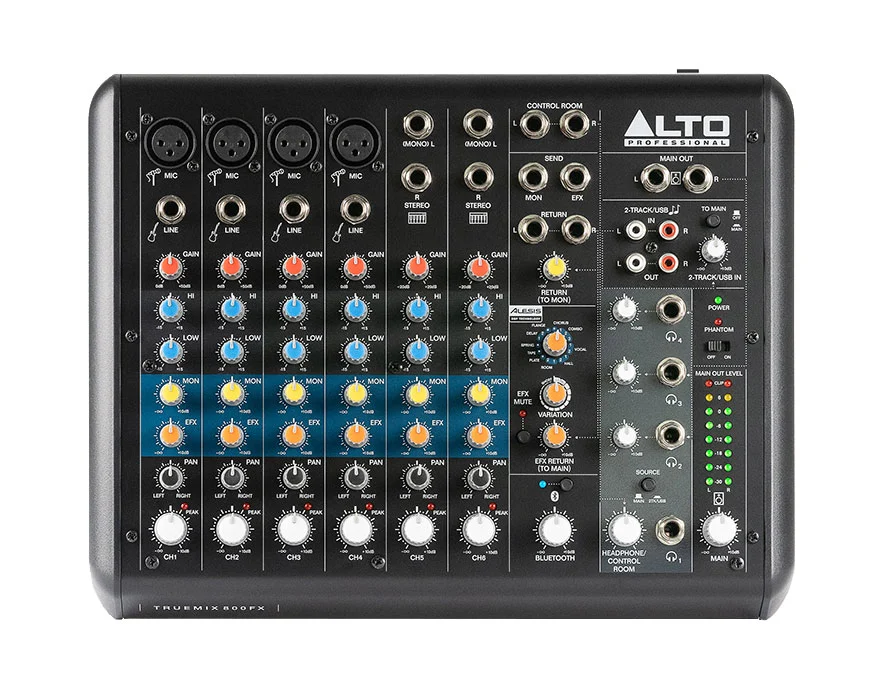 Alto TRUEMIX 800 FX Analog Mixer with USB, Bluetooth & FX
