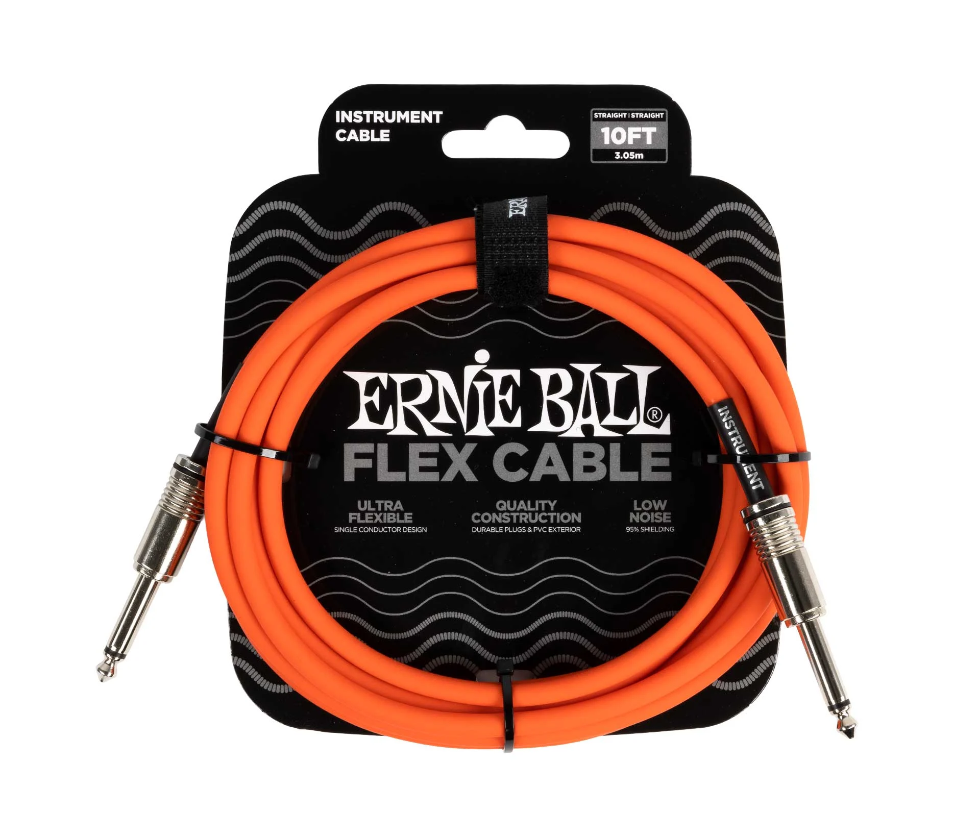 Ernie Ball Flex Instrument Cable Straight/Straight 10ft Orange