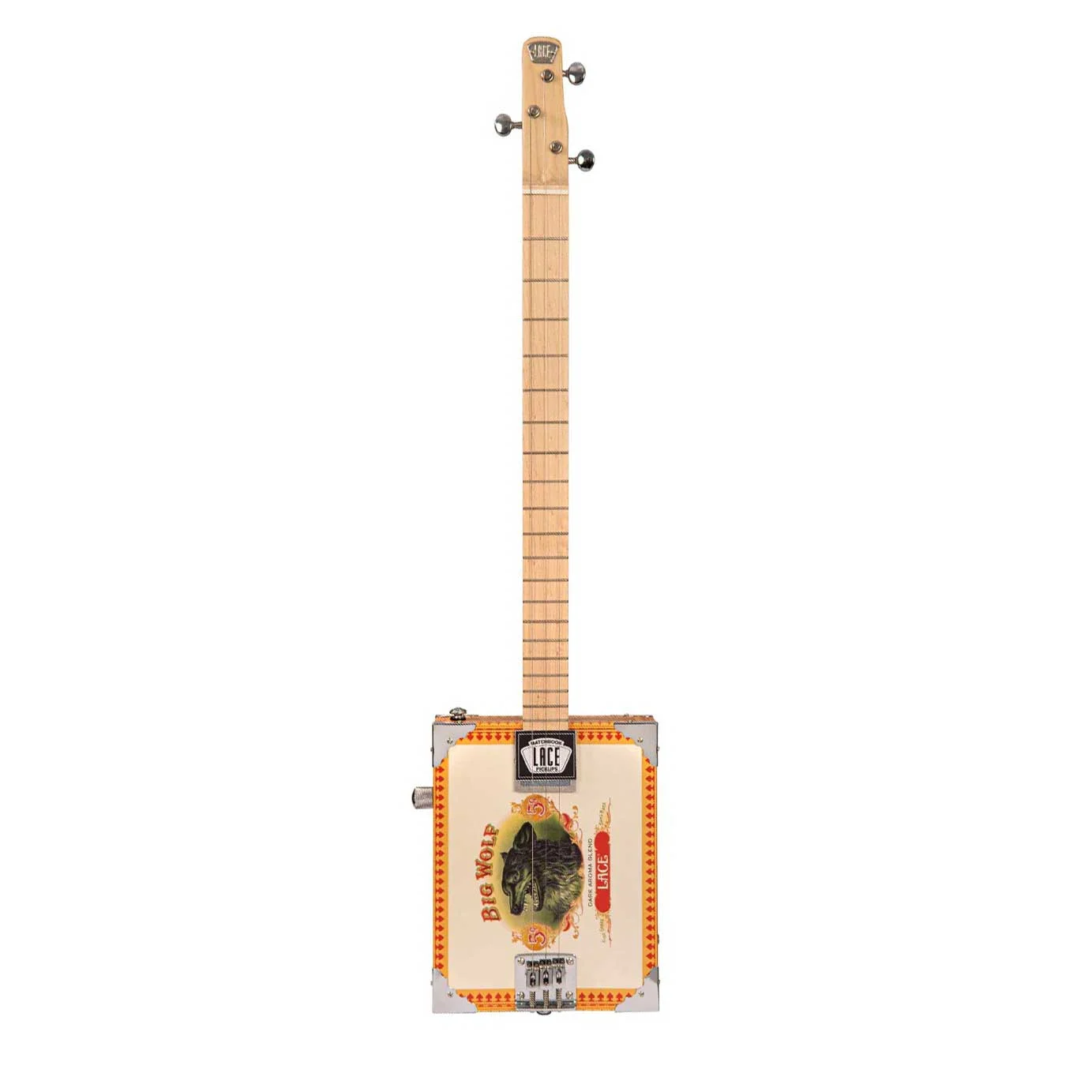 Lace Cigar Box Electric Guitar 3 String Big Wolf