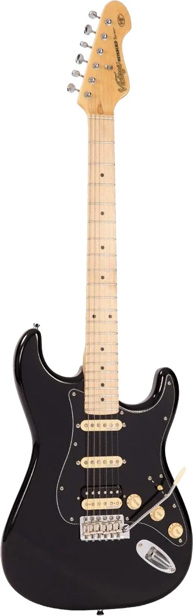 Vintage V6H ReIssued Electric Guitar Boulevard Black