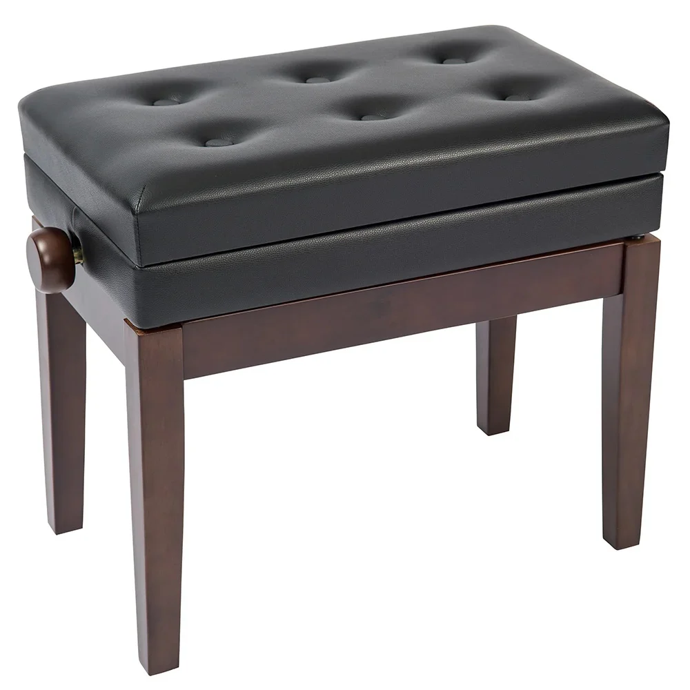 Kinsman Deluxe Adjustable Piano Bench with Storage - Satin Brown