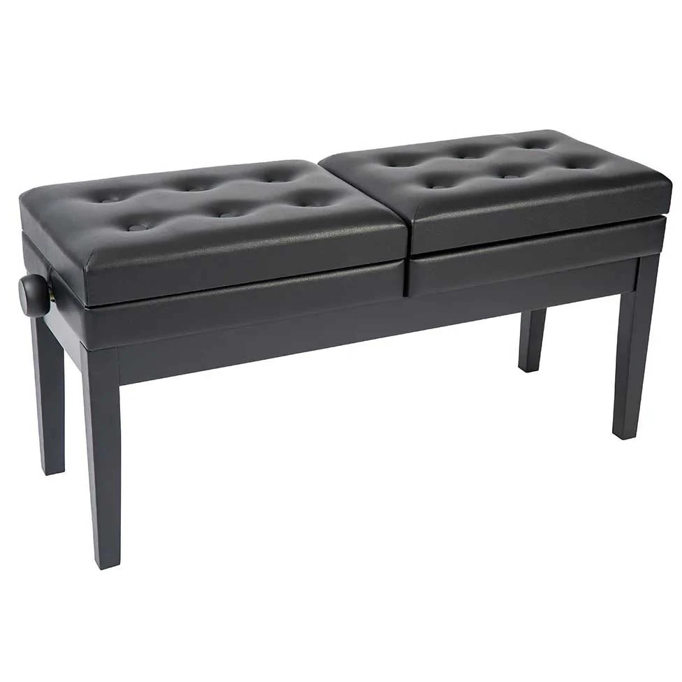 Kinsman Double Piano Bench with Storage - Satin Black
