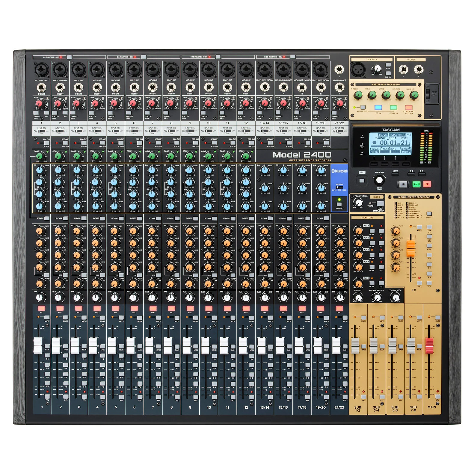 Tascam MODEL 2400 24 Channel Flagship Analogue Recording Console and Live Mixer with Audio Interface
