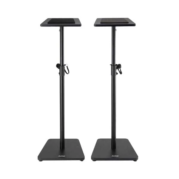 On Stage Wood Monitor Stands Black Pair