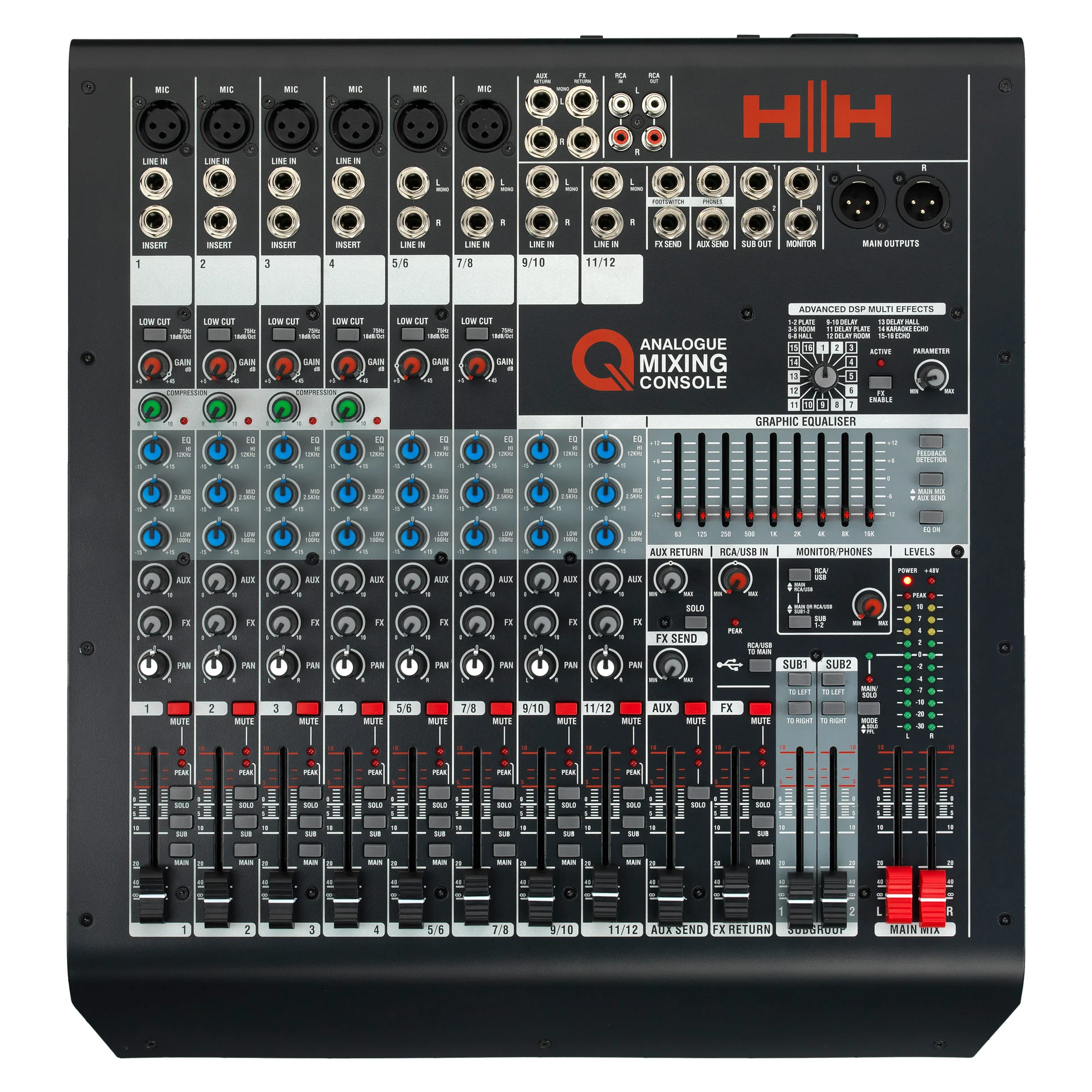 HH Q Series Q12FX Analogue Mixing Console