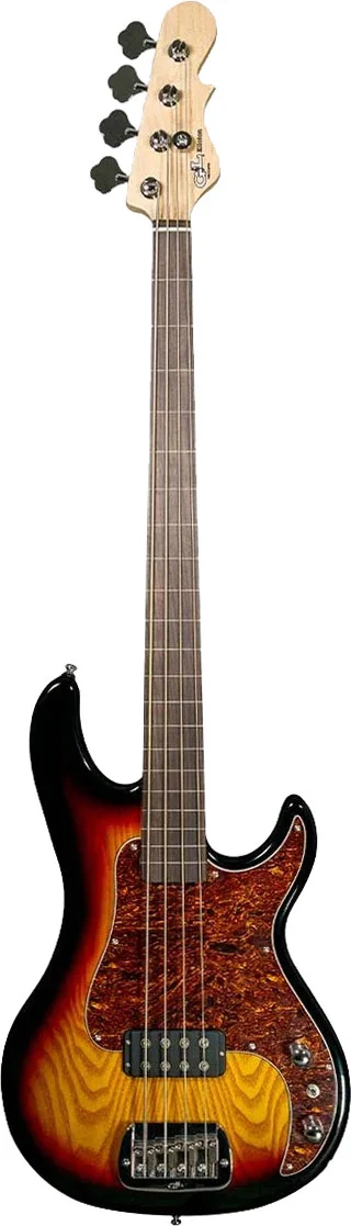 G&L Tribute Kiloton Fretless 3 Tone Sunburst Rosewood Fingerboard