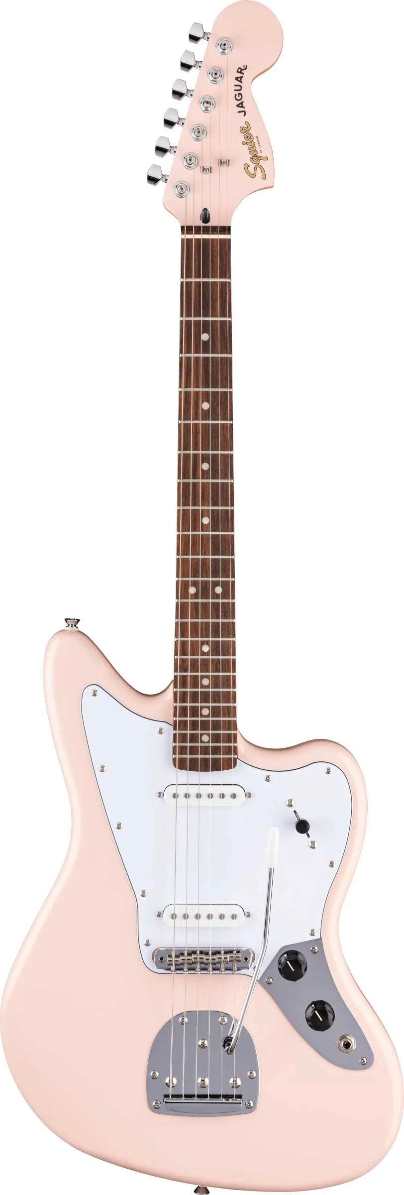 Squier FSR Affinity Jaguar Matching Headstock Shell Pink Indian Laurel Fingerboard