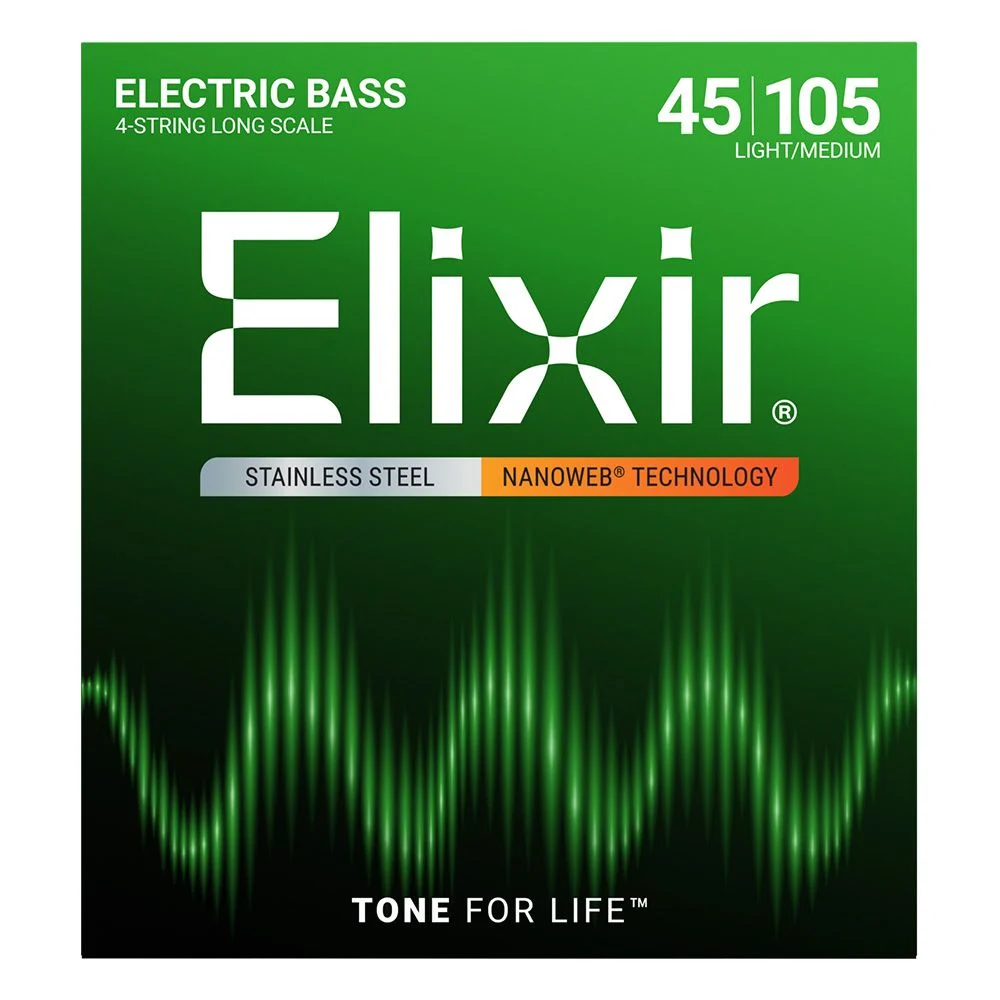 Elixir 14677 Electric Bass Stainless Steel w/ Nanoweb Coating 4S LT/Med LS (45-105)