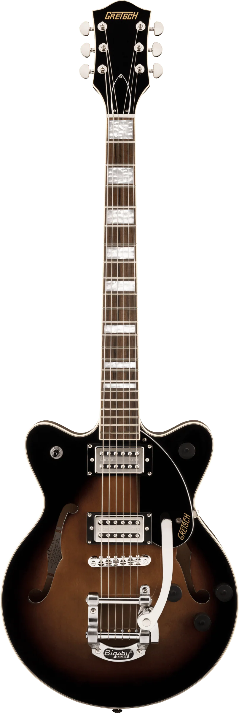GretschG2655T Streamliner™ Center Block Jr. Double-Cut with Bigsby, Laurel Fingerboard, Broad'Tron™ BT-2S Pickups, Brownstone Maple