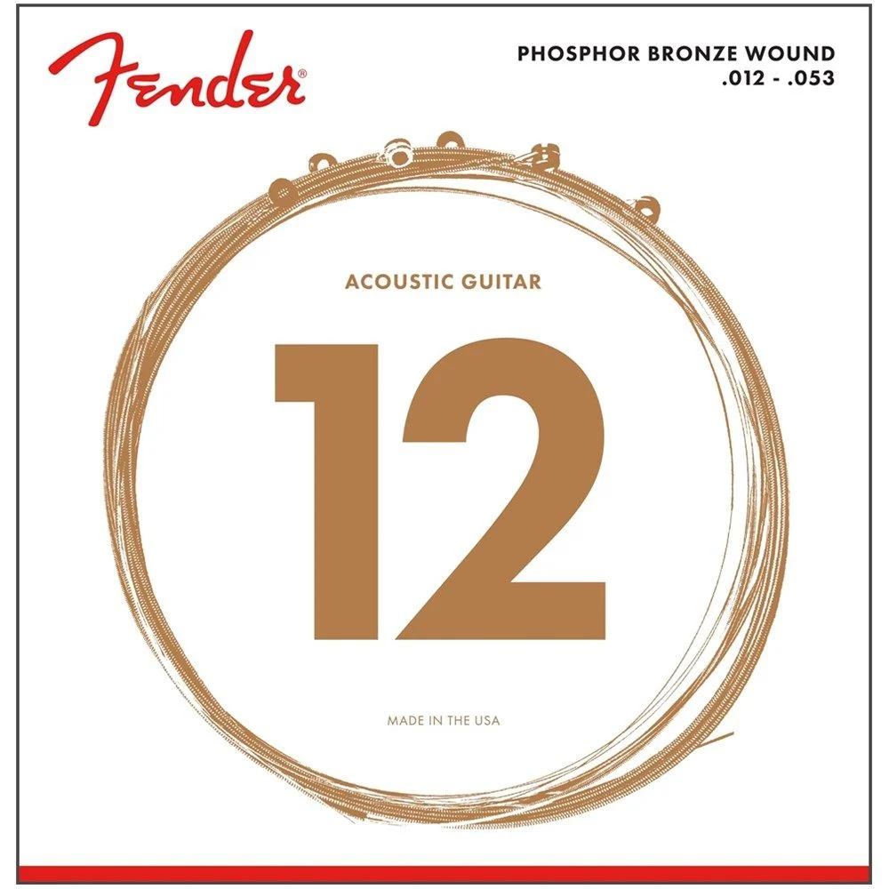 Fender 60L Phosphor Bronze Acoustic Guitar Strings - Light (12-53)
