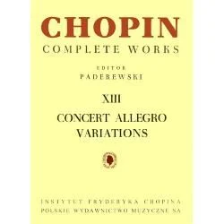 POLISH EDITION CHOPIN Complete Works Xiii Concert Allegro Variations Edited By Paderewski