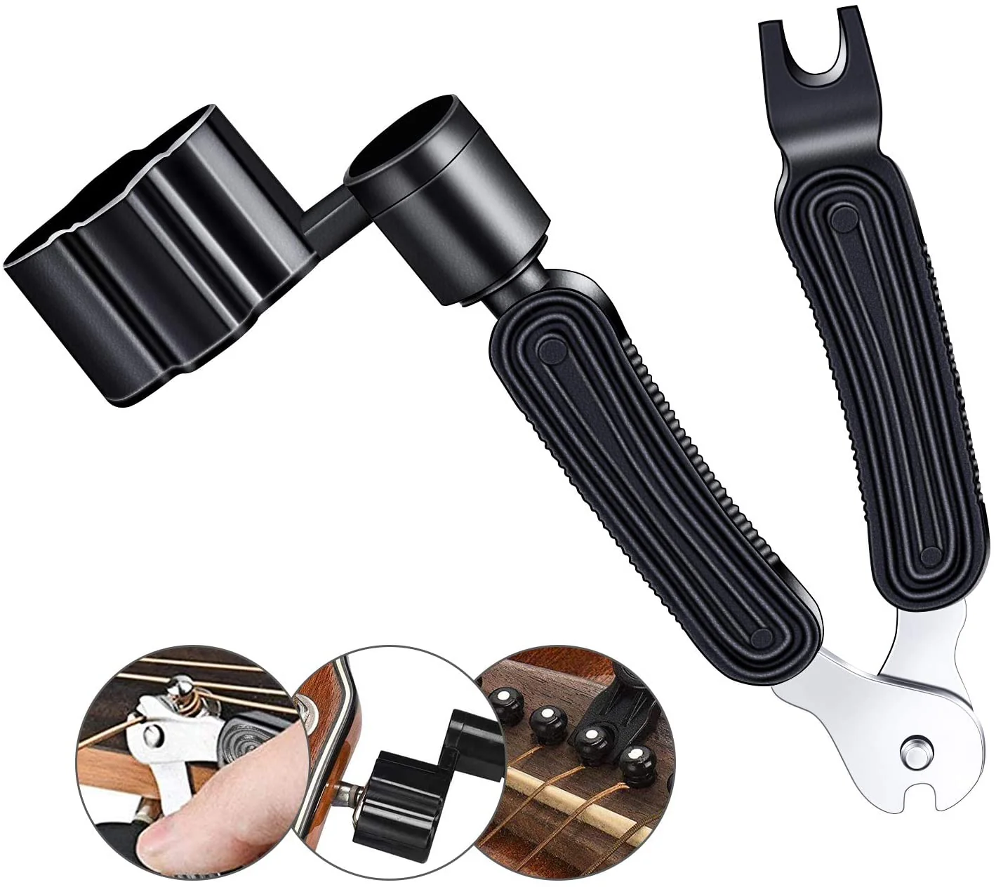 Guitar String / Ped Winder, Cutter - 3 in 1 - Restringing Tool, String Cutter & Bridge Pin Peg Puller