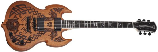 Wylde Audio Barbarian Carveworks Electric Guitar, Natural Satin 4586-SHC