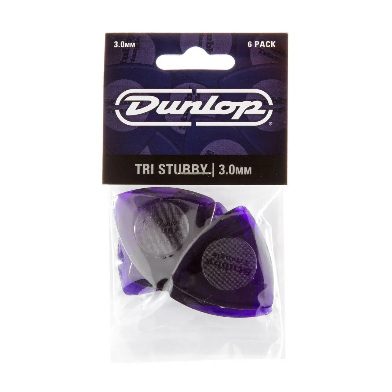 DUNLOP 473P300 TRI STUBBY PICK 3.0MM - 6 PACK