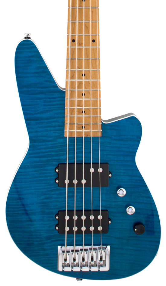 Reverend Mercalli 5FM 5 String Electric Bass Guitar Turquoise Flame Maple